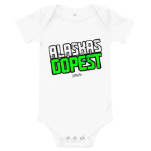 Load image into Gallery viewer, Infant Alaskas Dopest Green Onesie
