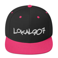 Load image into Gallery viewer, White Lokal907 Snapback Hat