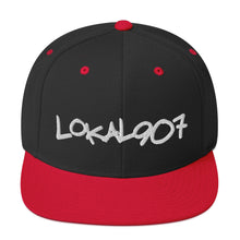 Load image into Gallery viewer, White Lokal907 Snapback Hat
