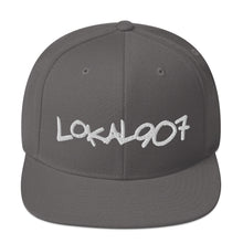 Load image into Gallery viewer, White Lokal907 Snapback Hat