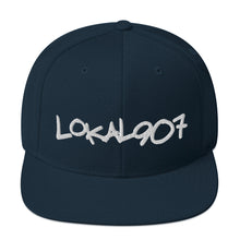 Load image into Gallery viewer, White Lokal907 Snapback Hat