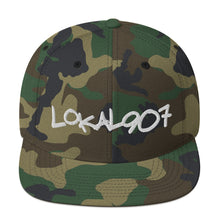 Load image into Gallery viewer, White Lokal907 Snapback Hat
