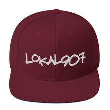 Load image into Gallery viewer, White Lokal907 Snapback Hat