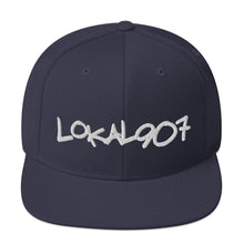 Load image into Gallery viewer, White Lokal907 Snapback Hat