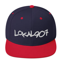 Load image into Gallery viewer, White Lokal907 Snapback Hat
