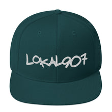 Load image into Gallery viewer, White Lokal907 Snapback Hat