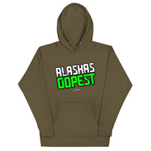 Load image into Gallery viewer, Alaskas Dopest Green Hoodie