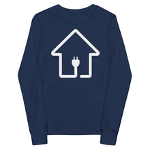 Load image into Gallery viewer, Youth White PlugHouse long sleeve tee