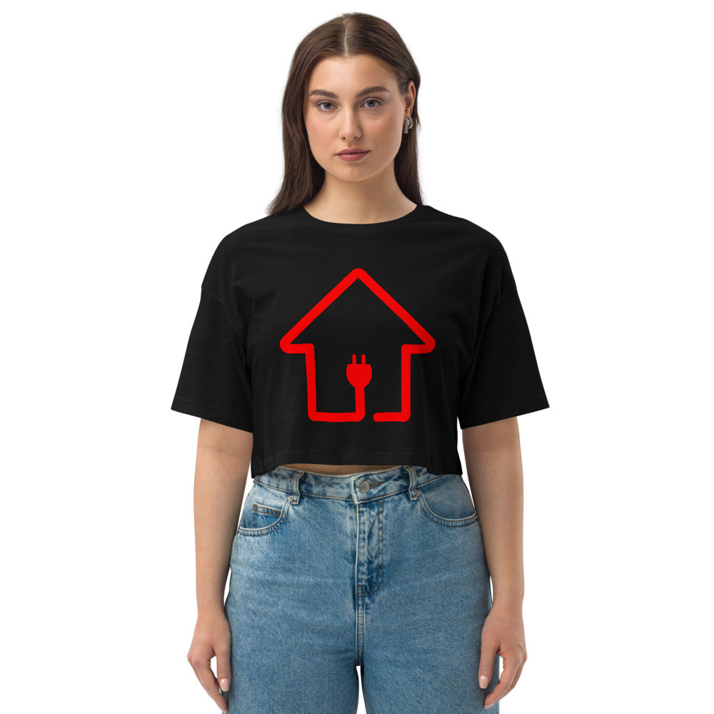 Red PlugHouse Logo Crop Top