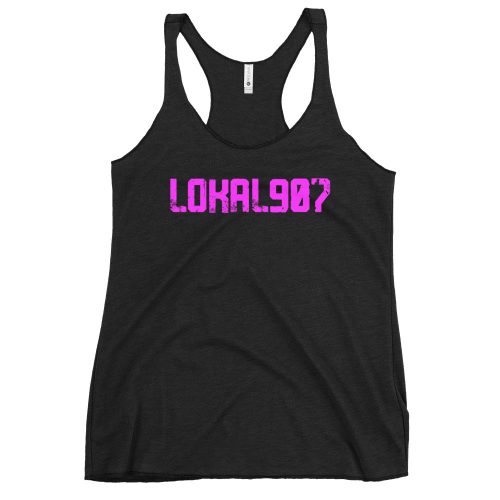 Women's Lokal907 Pink Concrete Racerback Tank