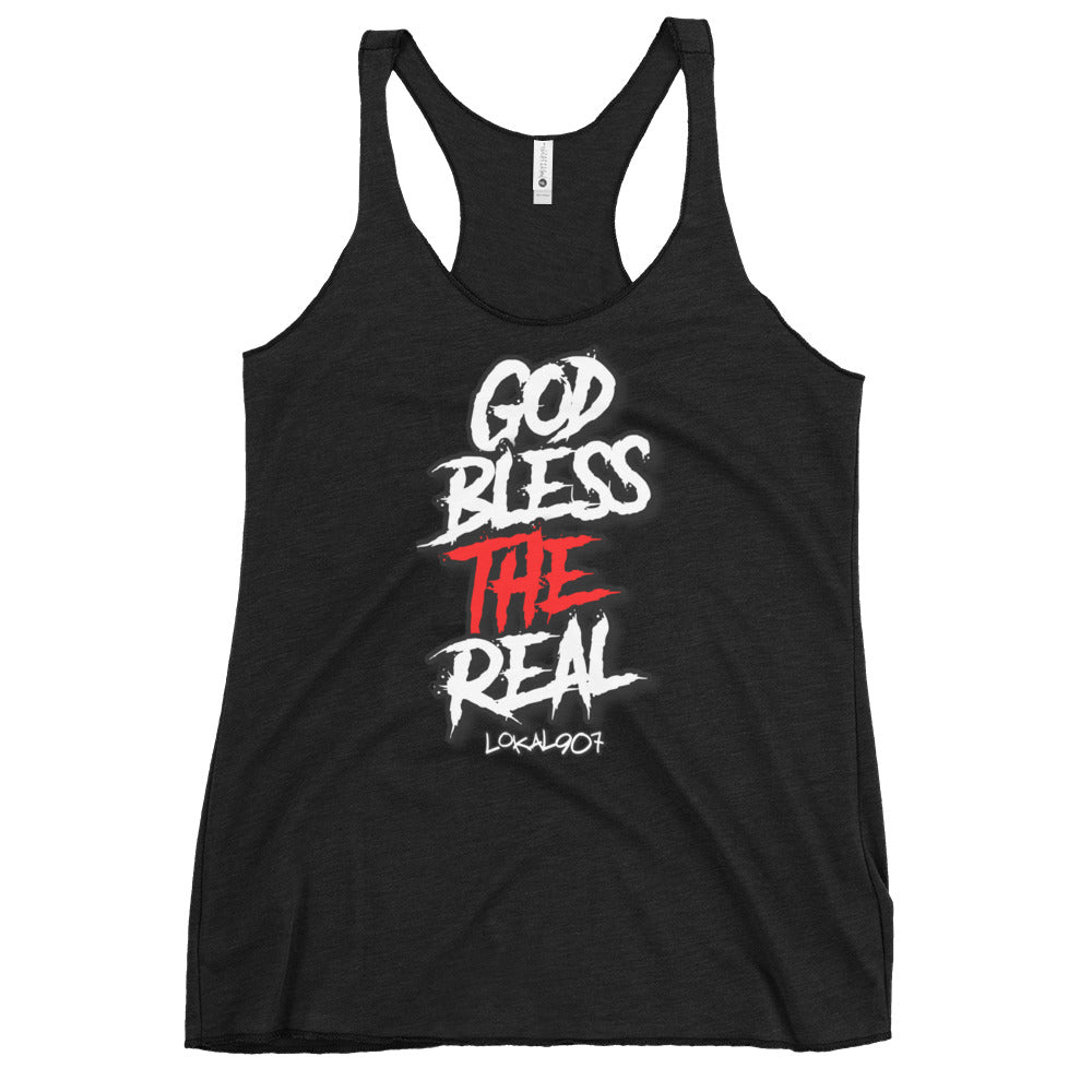 Women's God Bless The Real Racerback Tank