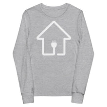 Load image into Gallery viewer, Youth White PlugHouse long sleeve tee
