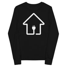 Load image into Gallery viewer, Youth White PlugHouse long sleeve tee
