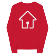 Load image into Gallery viewer, Youth White PlugHouse long sleeve tee
